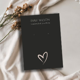 Enkel Visning för  hjärtledstud, svart Visitkort