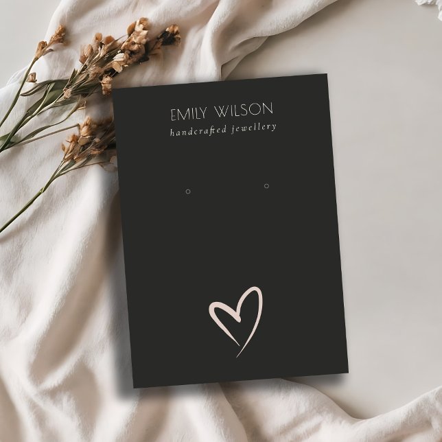Enkel Visning för  hjärtledstud, svart Visitkort (Skapare uppladdad)