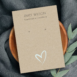 Enkel Visning för Kraft Blue Heart Stud Earring Visitkort