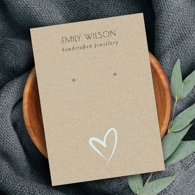 Enkel Visning för Kraft Blue Heart Stud Earring Visitkort (Skapare uppladdad)