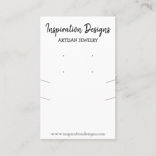 Enkel Visning för Många Necklace Earring Holder Visitkort (Framsida)