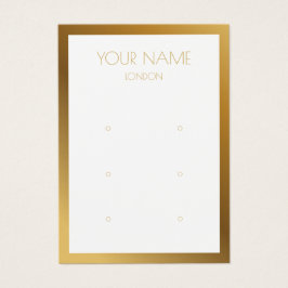 Enkel visning för öronring i guld gräns visitkort