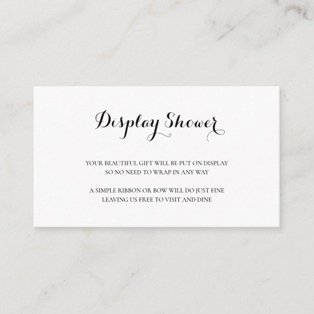 Enkel Visning för svart och vit Elegant Tilläggskort (Framsida)