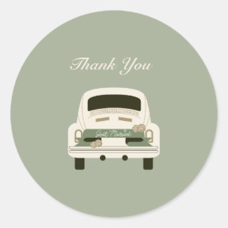 Enkel visuell och Roligt-symbol för tackkort Runt Klistermärke