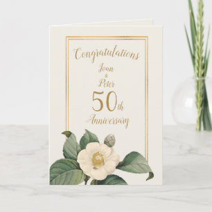 Enkel vit blomillustration årsdag kort