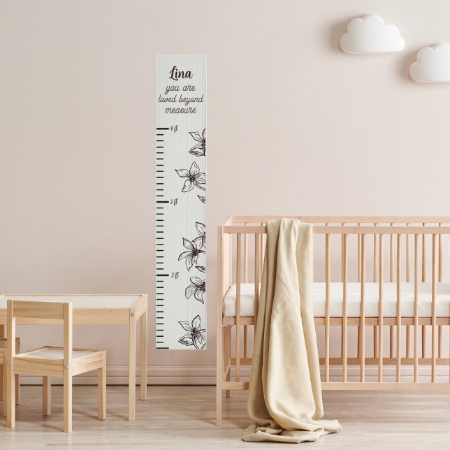 Enkel vit Blommigt utöver måtttillväxtdiagram Poster (Skapare uppladdad)