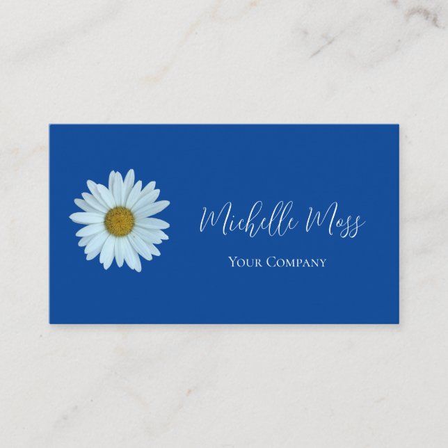 Enkel vit Daisy botaniskt Visitkort (Framsida)