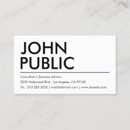 Enkel vit, fet Namn Visitkort