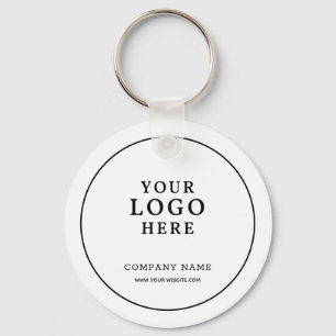 Enkel Vit Företagslogotyp Qr-kod Kampanj Nyckelring