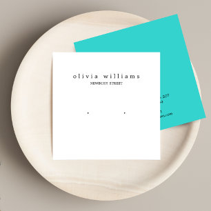 Enkel vit fyrkantig örhänge display-kort för öronk fyrkantigt visitkort