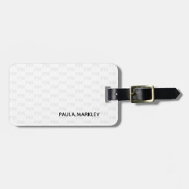 Enkel vit Grått Modern Monogram Mönster Bagagebricka