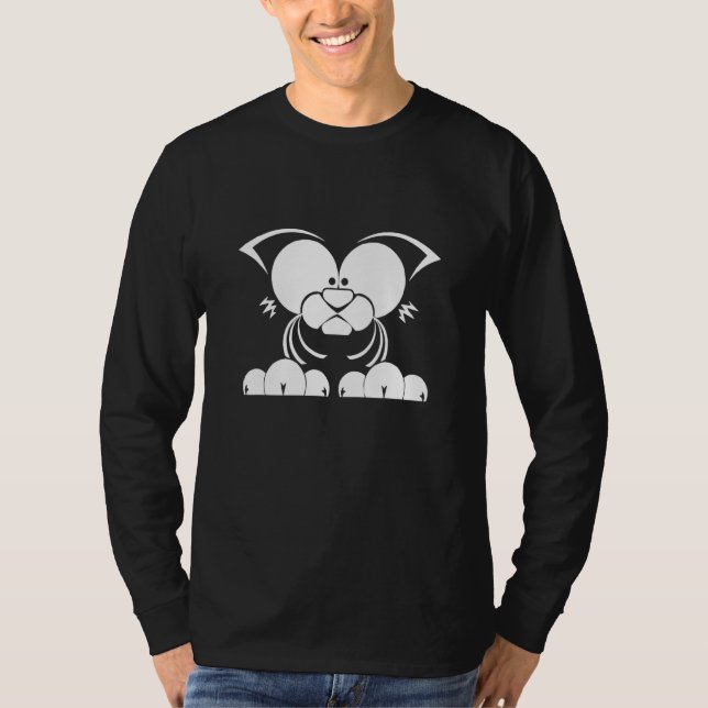 Enkel vit katt t shirt (Framsida)