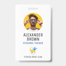 Enkel vit Logotyp och QR-kodmedarbetarens ID-foto