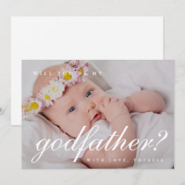 Enkel vit manus-fadder-förfrågan foto inbjudningar