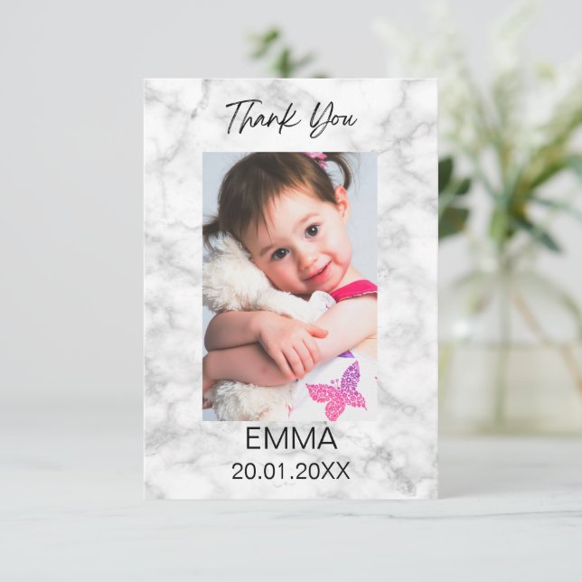 Enkel vit marmor tack kort (Stående Fram)