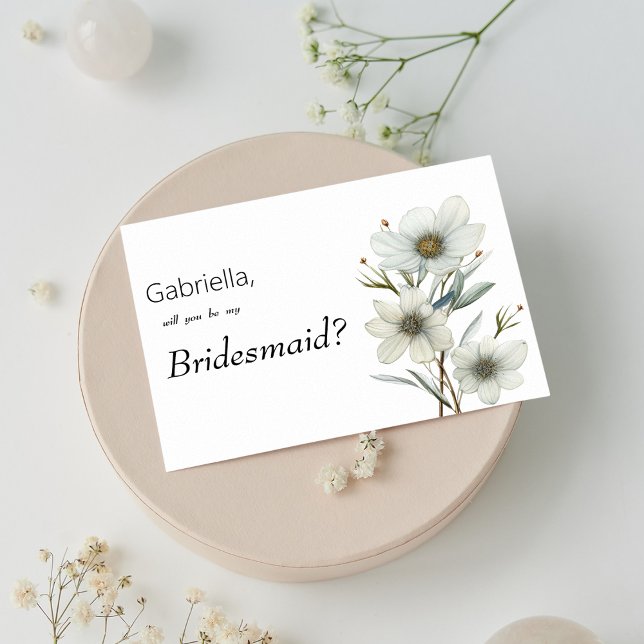 Enkel vit mintgrön vårblomma brudtärna inbjudningar (Simple white mint green spring floral Bridesmaid )