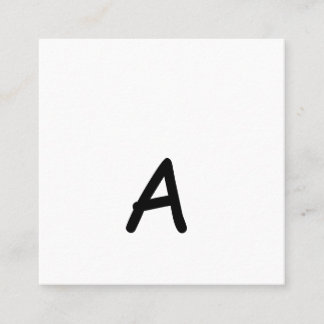 enkel vit modern minimalistisk monogram elegant bu fyrkantigt visitkort
