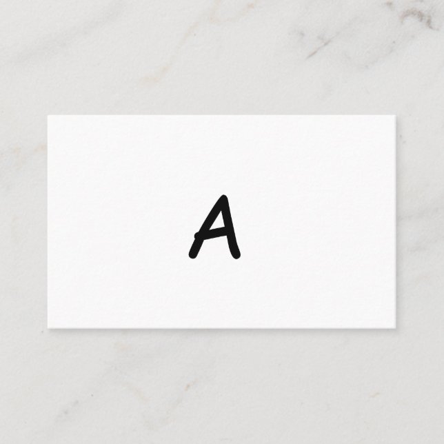 enkel vit modern minimalistisk monogram elegant bu visitkort (Framsida)