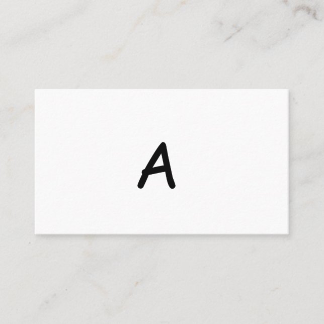 enkel vit modern minimalistisk monogram elegant visitkort (Framsida)