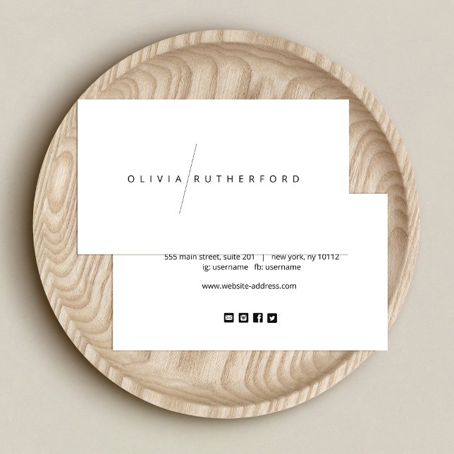 Enkel Vit Modern Sociala Medier Ikoner Visitkort (Skapare uppladdad)