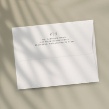 Enkel vit monogram Returadress på ryggstödet