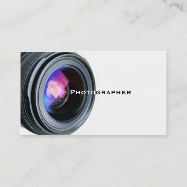 Enkel vit och Lens fotografvisitkort Visitkort (Framsida)