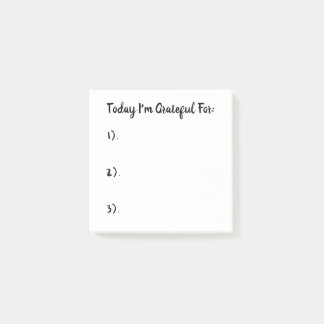 Enkel vit och svart tacksamhet post-it block