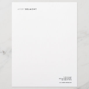 Enkel vit Professionell Modern Letterhead Brevhuvud