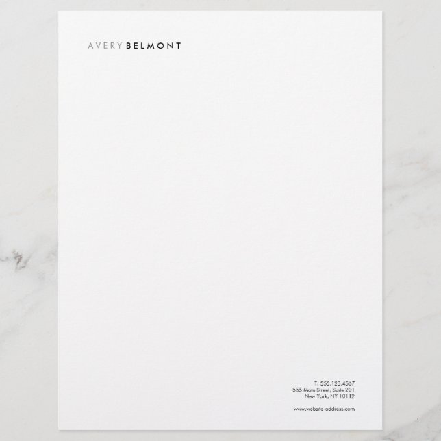 Enkel vit Professionell Modern Letterhead Brevhuvud (Framsida)