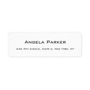 Enkel vit Professionell Modern minimalistisk Returadress Etikett