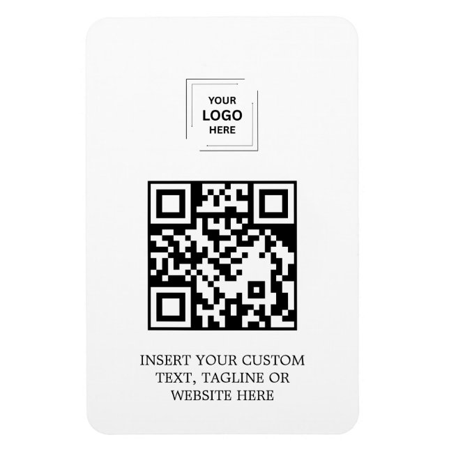 Enkel vit QR-varumärkesidentitet Design Magnet (Vertikal)