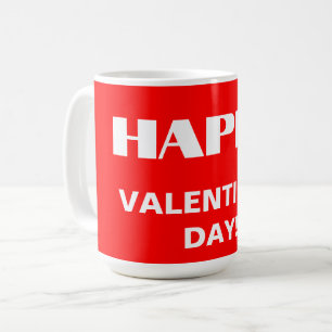 Enkel vit ren Alla hjärtans dag Neon Red Kaffemugg