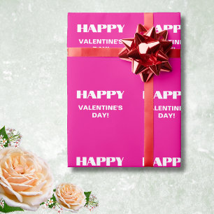 Enkel vit ren Alla hjärtans dag Shock rosa Presentpapper