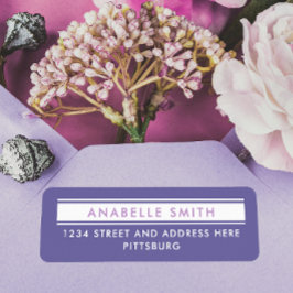 Enkel vit Returadress för ren Lila Etikett
