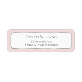 Enkel vit rosa silver returadressetikett returadress etikett