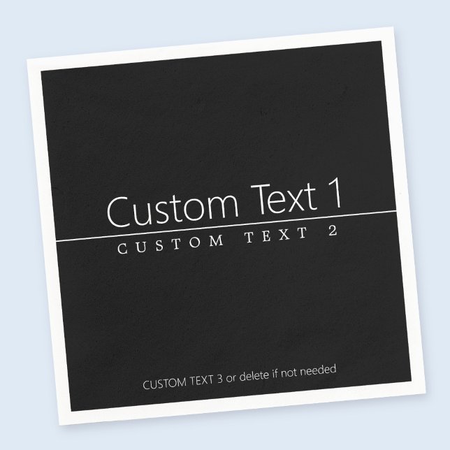 Enkel, vit text i klass på svart pappersservett (Skapare uppladdad)