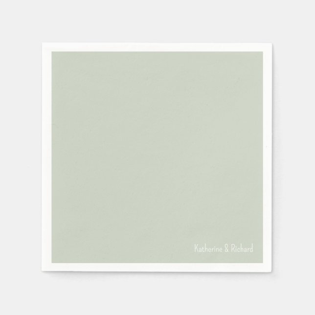 Enkel vit text II Bröllop Pappersservett (Framsidan)