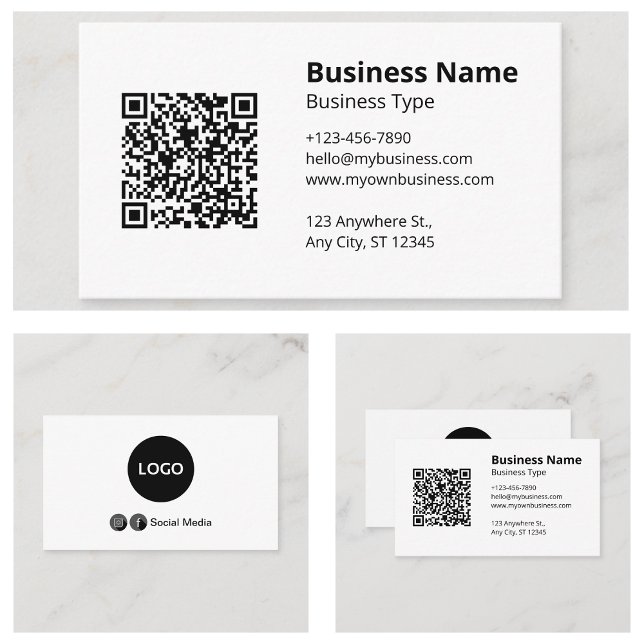 Enkel Vit Visitkort (Plain White Business Cards)