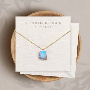 Enkel vit Visning (bild) Necklace-innehavare Fyrkantigt Visitkort