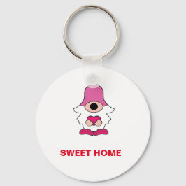 ENKEL VITE GENOME SWEET HOME MAGNET NYCKELRING