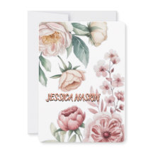 Enkel vitros & mjuk pastellrosa blomster