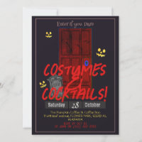 Enkel vuxen mörk Halloween fest mystisk dörr