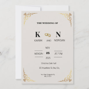 ENKEL WEDDING-INVITATION-grädde Inbjudningar