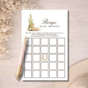 Enkel Western Baby Shower Bingo Aktivitetsspel