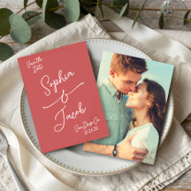 Enkel Whimsical Handritad Save the Date Foto