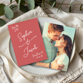 Enkel Whimsical Handritad Save the Date Foto Spara Datumet