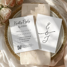 Enkel Whimsical Handskriven Bröllops RSVP Svar