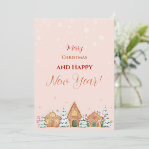 Enkel Whimsical Pastell Rosa Platt Julkort