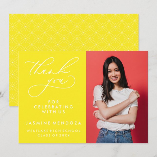 ENKEL WHIMSISK KALLIGRAFI STUDENTEN TACK (Fram/baksida)