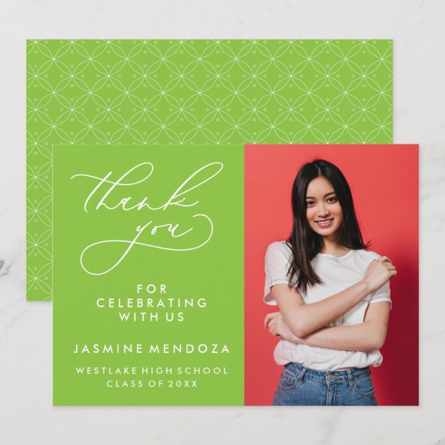 ENKEL WHIMSISK KALLIGRAFI STUDENTEN TACK (Fram/baksida)